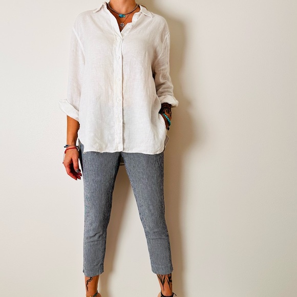 Banana Republic Hayden Pants Striped Linen blend - Picture 3 of 7